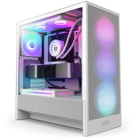   NZXT H5 Flow RGB (2024) ATX miditorony számítógépház, fehér - CC-H52FW-R1