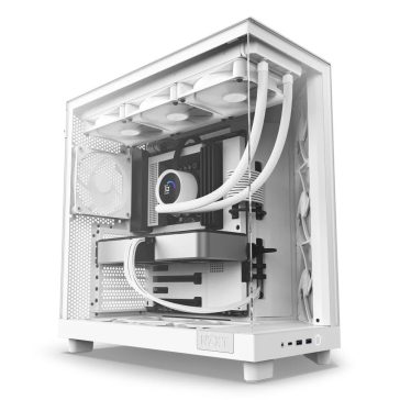   NZXT H6 Flow ATX miditorony számítógépház, matt fehér - CC-H61FW-01
