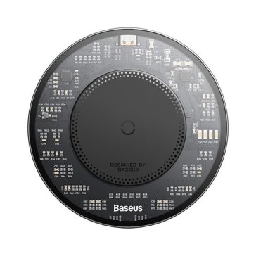   Baseus Simple 2 vezeték nélküli töltő 15W, fekete + 24W USB Type-C, 1m kábel