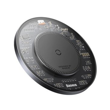   Baseus Simple 2 vezeték nélküli töltő 15W, fekete + 24W USB Type-C, 1m kábel