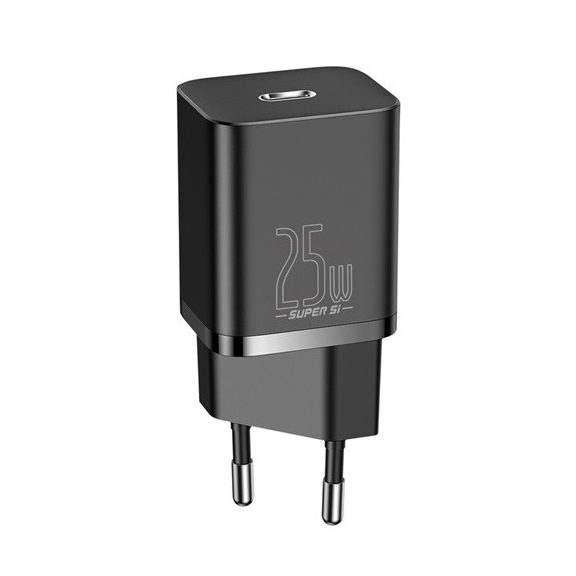 Baseus Super Si hálózati gyorstöltő 25W, USB Type-C, fekete