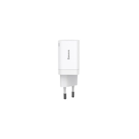 Baseus Super Si Pro hálózati gyorstöltő 30W, USB Type-C + USB Type-A, fehér