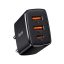 Baseus Compact hálózati gyorstöltő, 30W, 2x USB Type-A + USB Type-C, fekete