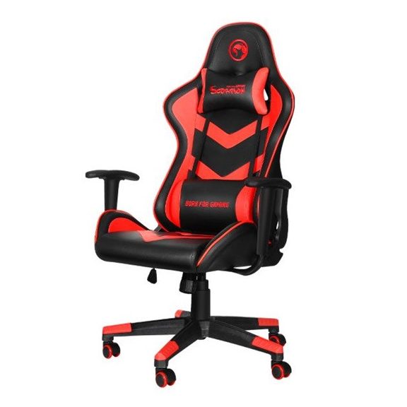 MARVO Scorpion gaming szék - fekete/piros