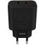 AVAX CH602B SPEEDY+ 2x Type C  (PD) 45W gyors hálózati töltő, fekete