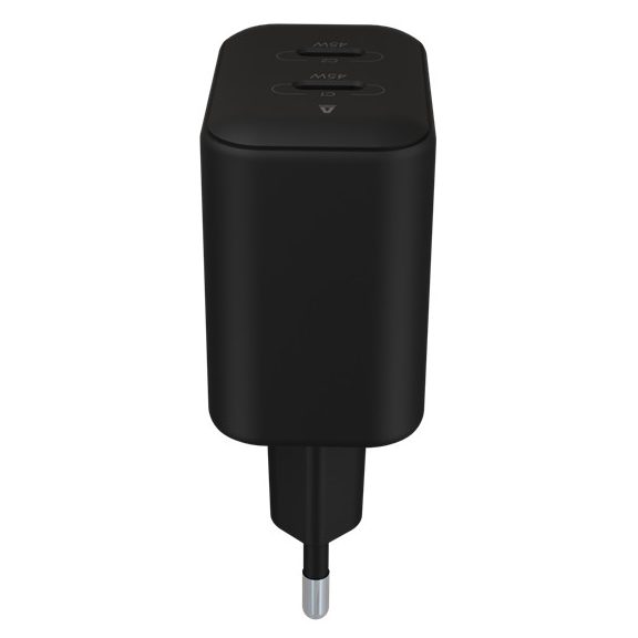 AVAX CH602B SPEEDY+ 2x Type C  (PD) 45W gyors hálózati töltő, fekete