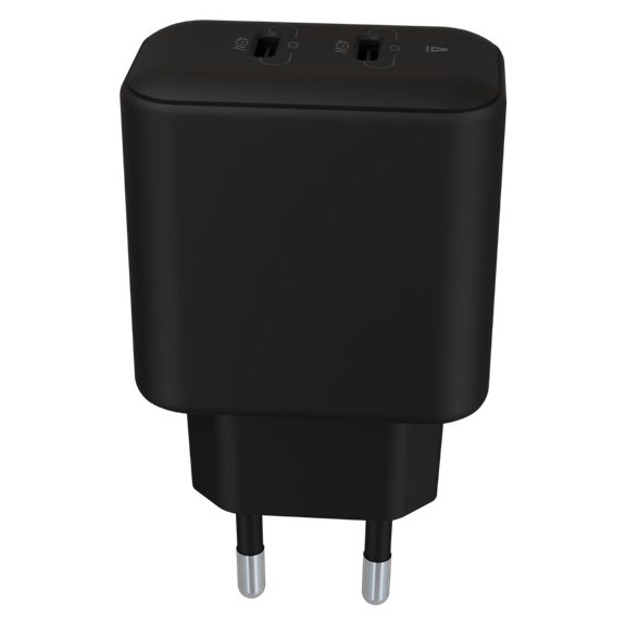 AVAX CH602B SPEEDY+ 2x Type C  (PD) 45W gyors hálózati töltő, fekete