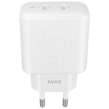   AVAX CH602W SPEEDY+ 2x Type C  (PD) 45W gyors hálózati töltő, fehér