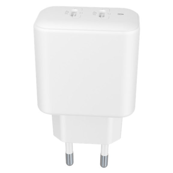 AVAX CH602W SPEEDY+ 2x Type C  (PD) 45W gyors hálózati töltő, fehér