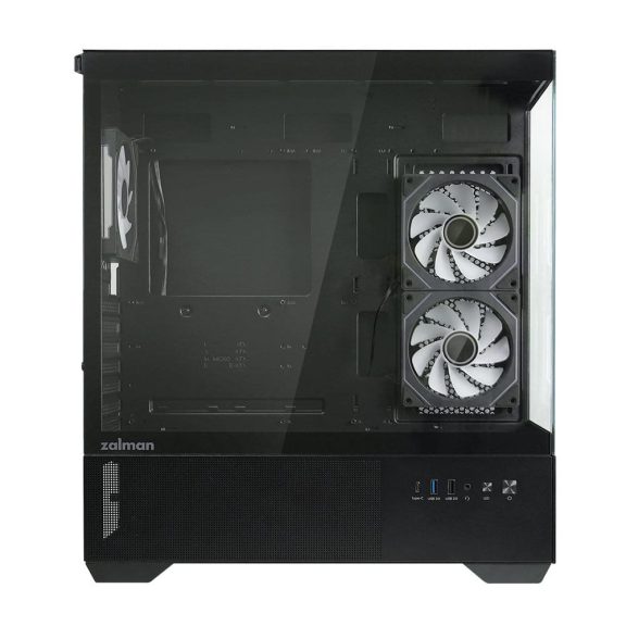 Zalman Chronix V2 Black ATX miditorony számítógépház, panoráma edzett üveg, 3 db ARGB ventilátor, fekete
