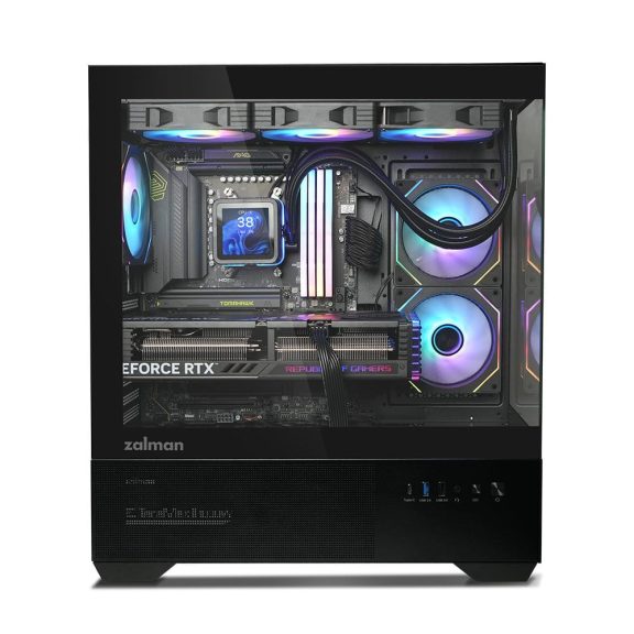 Zalman Chronix V2 Black ATX miditorony számítógépház, panoráma edzett üveg, 3 db ARGB ventilátor, fekete