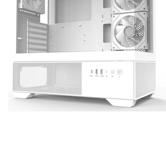 Zalman Chronix V2 White ATX miditorony számítógépház, panoráma edzett üveg, 3 db ARGB ventilátor, fehér