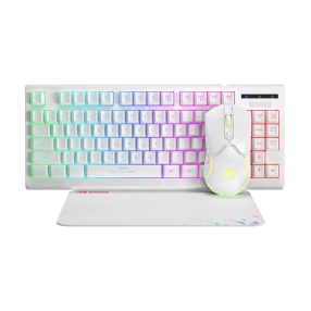 Marvo Loot 30 White fehér gamer szett TKL billentyűzettel, RGB egérrel és egérpaddal