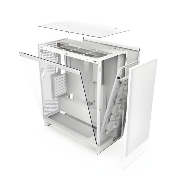NZXT H7 Flow Mid Tower fehér számítógépház edzett üveg oldallappal