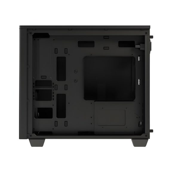 FSP CST360 fekete M-ATX számítógépház hálós előlappal és edzett üveg oldallappal