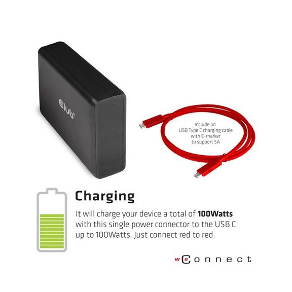 Club3D USB 3.2 GEN 1 TYPE C TRIPLE DISPLAY DYNAMIC PD TÖLTŐ - 100W