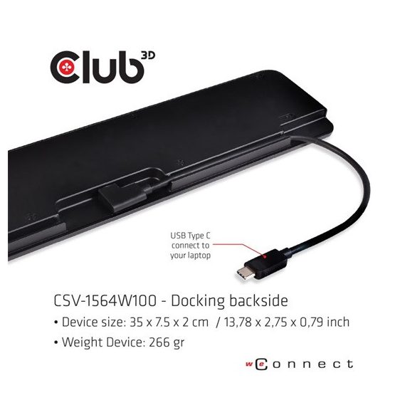 Club3D USB 3.2 GEN 1 TYPE C TRIPLE DISPLAY DYNAMIC PD TÖLTŐ - 100W