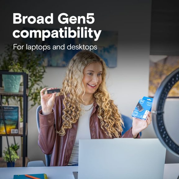Crucial P510 1TB PCIe Gen5 NVMe M.2 SSD nagy sebességű tárhely megoldás.