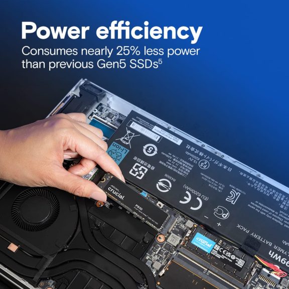 Crucial P510 1TB PCIe Gen5 NVMe M.2 SSD nagy sebességű tárhely megoldás.
