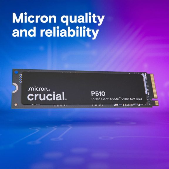 Crucial P510 1TB PCIe Gen5 NVMe M.2 SSD nagy sebességű tárhely megoldás.
