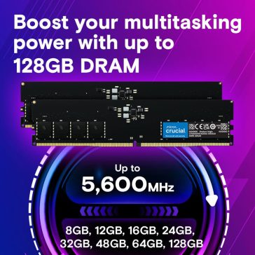 Crucial 32GB (2x16GB) DDR5-5600 UDIMM asztali memória készlet