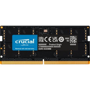 Crucial 32GB DDR5-4800 SODIMM laptop memória modul fekete NYÁK-on