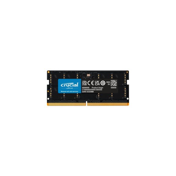 Crucial 32GB DDR5-4800 SODIMM laptop memória modul fekete NYÁK-on