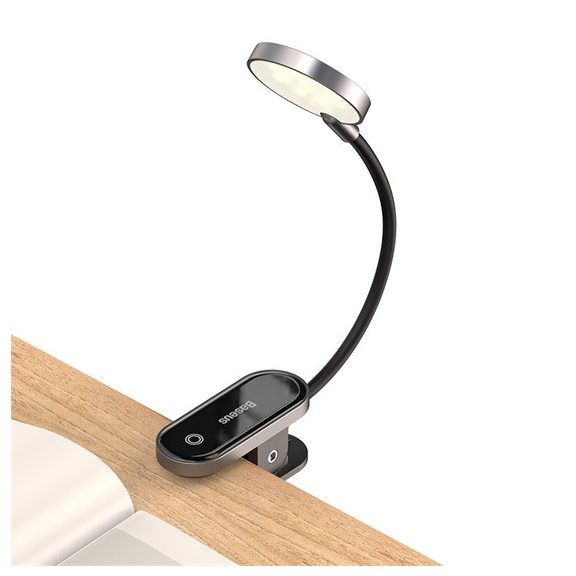 Baseus Comfort Reading Mini Clip vezeték nélküli olvasólámpa, szürke