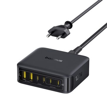   Baseus EnerFill FH21 töltőállomás 120W, 2×USB Type-A + 4×USB Type-C, fekete