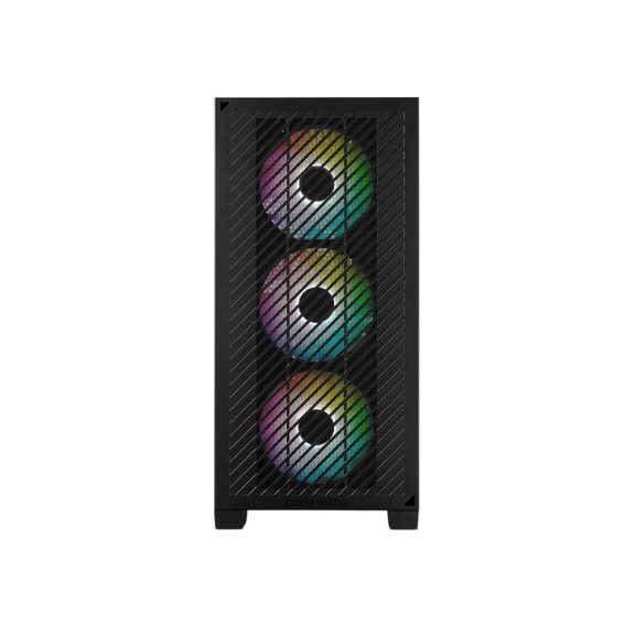 Cooler Master Elite 301 fekete mini torony pc ház három ARGB ventilátorral