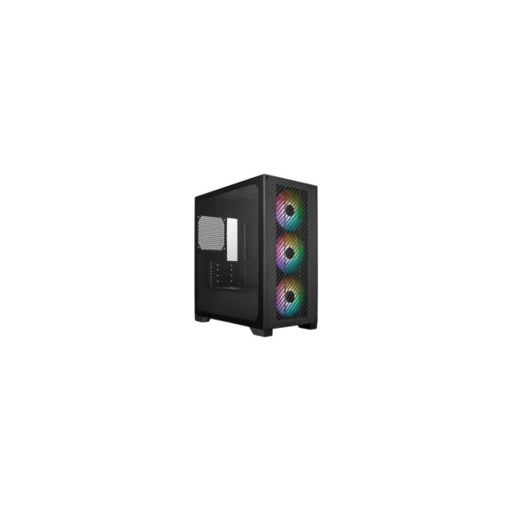 Cooler Master Elite 301 fekete mini torony pc ház három ARGB ventilátorral
