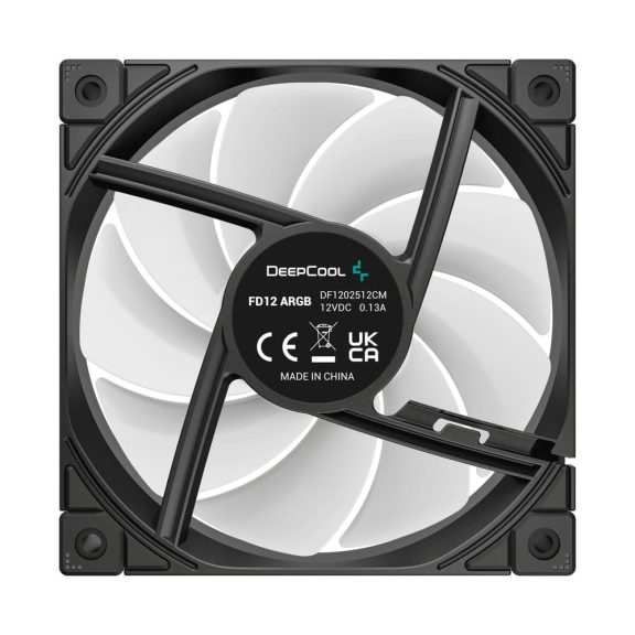 DeepCool FD12 ARGB 120mm PWM házventilátor fekete színben, Gen 2 ARGB világítással