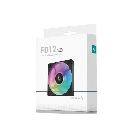 DeepCool FD12 ARGB 120mm PWM házventilátor fekete színben, Gen 2 ARGB világítással
