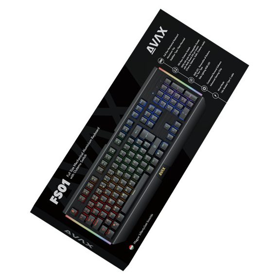 AVAX FS01 Full size mechanikus vezetékes alumínium billentyűzet Outemu piros switch