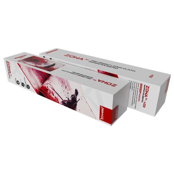 Monka Zowa XL G63 gamer egérpad samuraj dizájnnal, vízlepergető ZOWA textilfelülettel és csúszásmentes gumialappal.