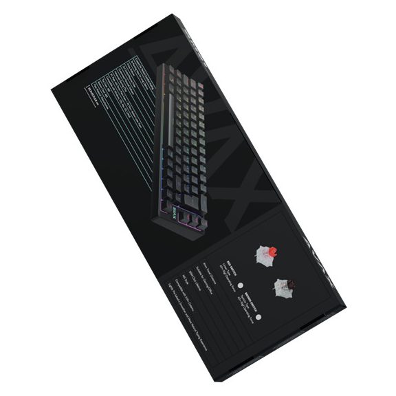 AVAX GM01 65% RGB mechanikus vezetékes billentyűzet Outemu piros switch