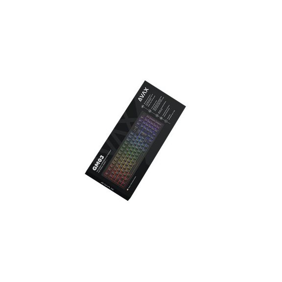 AVAX GM02 75% Gasket RGB mechanikus vezetékes billentyűzet Outemu silent white switch, magyar kiosztás