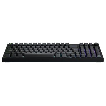 AVAX GM03 98% gasket RGB mechanikus billentyűzet Outemu barna kapcsolókkal, magyar kiosztással, fekete színben.
