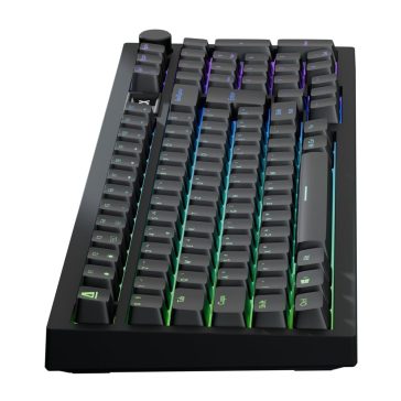 AVAX GM03 98% gasket RGB mechanikus billentyűzet Outemu barna kapcsolókkal, magyar kiosztással, fekete színben.