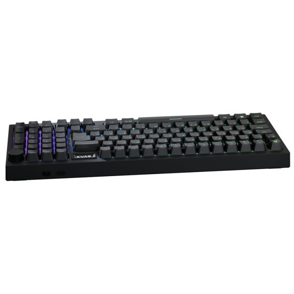 AVAX GM03 98% gasket RGB mechanikus billentyűzet Outemu barna kapcsolókkal, magyar kiosztással, fekete színben.