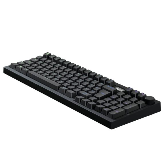 AVAX GM03 98% gasket RGB mechanikus billentyűzet Outemu barna kapcsolókkal, magyar kiosztással, fekete színben.