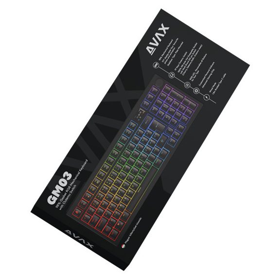 AVAX GM03 98% Gasket RGB mechanikus vezetékes billentyűzet Outemu piros switch
