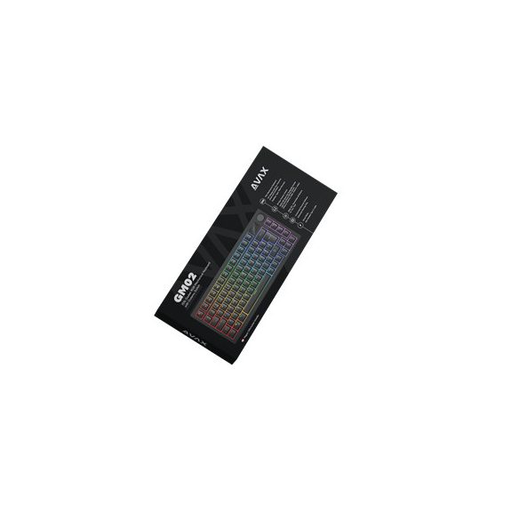 AVAX GM03 98% Gasket RGB mechanikus vezetékes billentyűzet Outemu silent white switch, magyar kiosztás