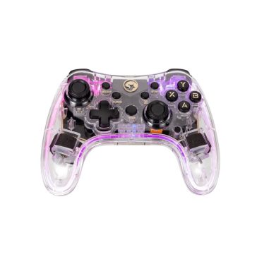 Marvo Ghost 40 vezeték nélküli RGB gamer kontroller, kettős rezgőmotorral és 800 mAh akkumulátorral, fekete színben.