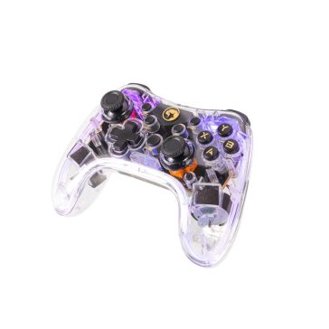 Marvo Ghost 40 vezeték nélküli RGB gamer kontroller, kettős rezgőmotorral és 800 mAh akkumulátorral, fekete színben.