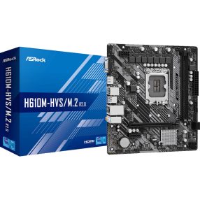   ASRock H610M-HVS/M.2 R2.0 alaplap, LGA1700, DDR4, PCIe 4.0, Gigabit LAN, Micro-ATX