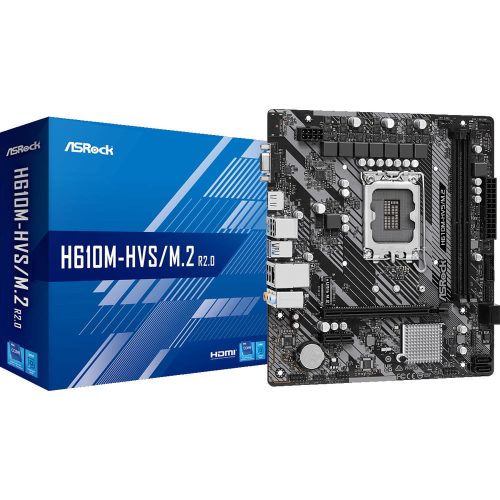 ASRock H610M-HVS/M.2 R2.0 alaplap, LGA1700, DDR4, PCIe 4.0, Gigabit LAN, Micro-ATX