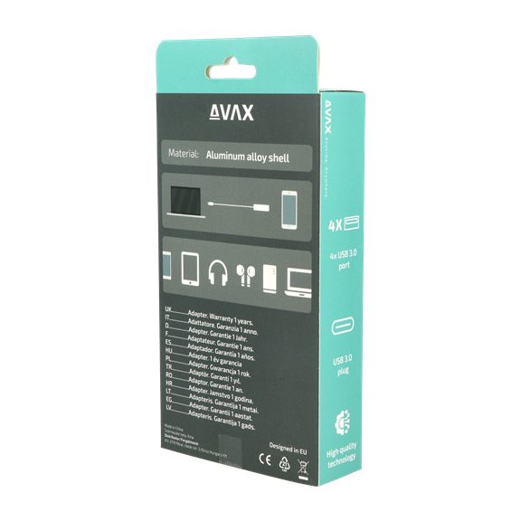 AVAX HB601 CONNECT+ Type C - 4xUSB 3.0 HUB