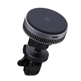   Aukey MagFusion Dash Pro Qi2 vezeték nélküli autós telefontöltő és tartó, aktív hűtés, 15W, szellőzőrácsra rögzíthető
