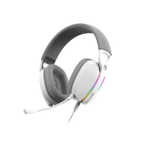 Marvo Pulz 70S fehér RGB gamer headset 7.1 surround hangzással és levehető mikrofonnal